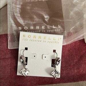 Sorrelli Silver Crystal Drop Earrings